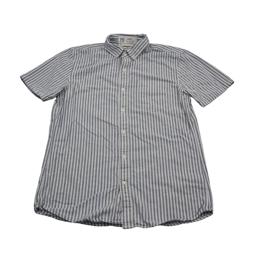 Good Threads Shirt Mens M Multicolor Pinstriped Button Up Short Sleeve Collared